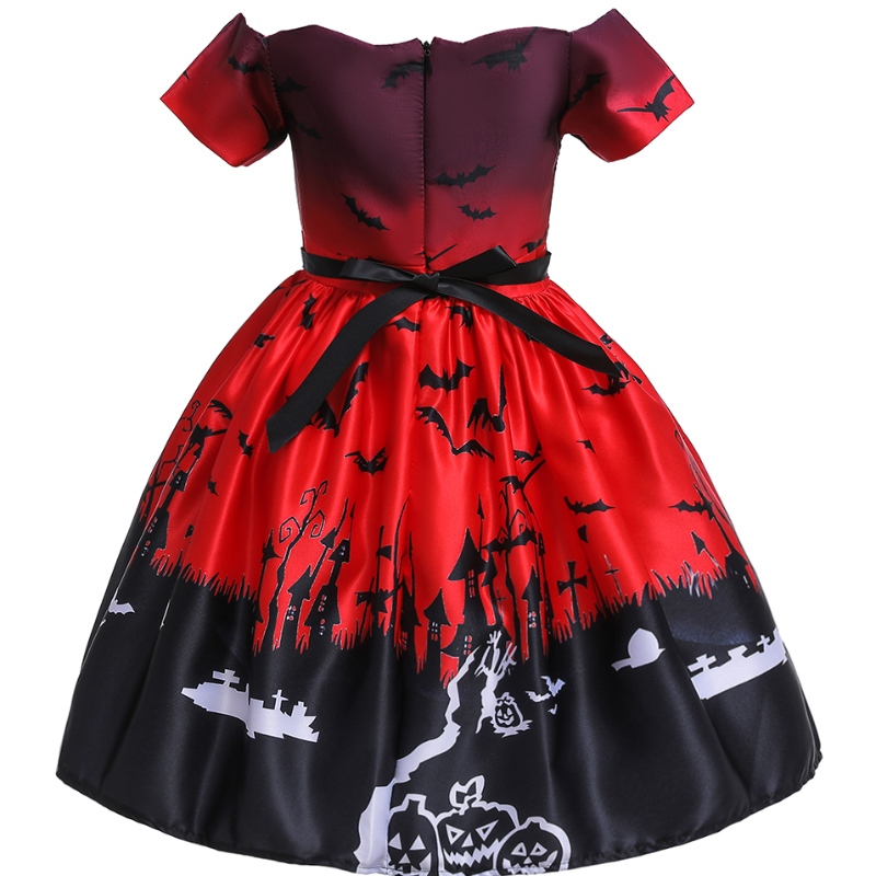 2022 Amazon Halloween Costume Cartoon Satin Print Children \\ s Show Dress