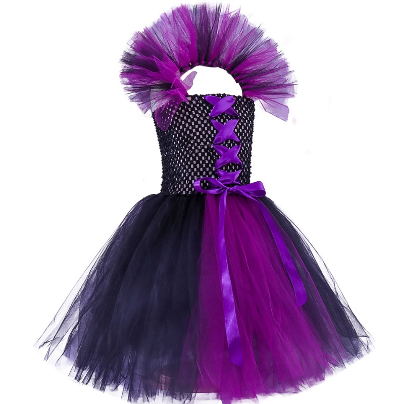 Amazon Hot Selling Children \\ S Halloween Dress Girls Tutu Dress Witch Dress ชุดแถบคาดศีรษะ