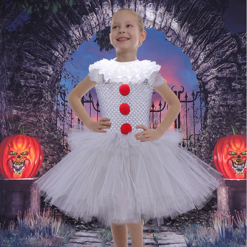 Amazon Hot Selling Little Girls Cosplay Costume Tutu Dress for Halloween Party