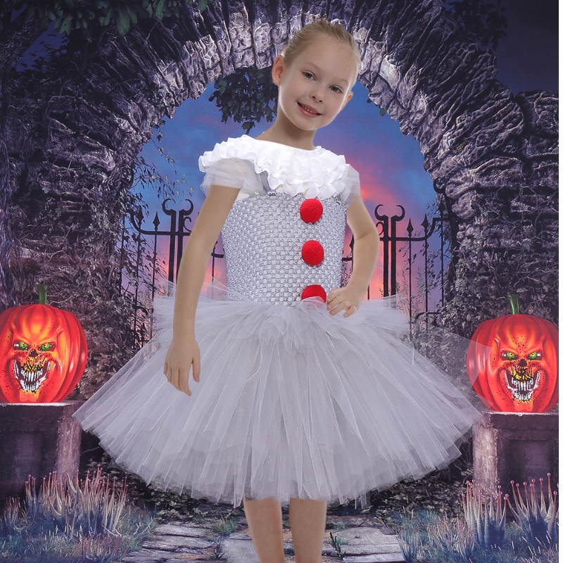 Amazon Hot Selling Little Girls Cosplay Costume Tutu Dress for Halloween Party