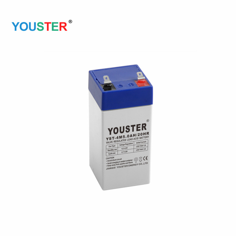 Youster Rechargeable Small ปิดผนึกกรดแบตเตอรี่ 4V 5AH 20HR สำหรับไฟฉุกเฉิน/ระบบเตือนภัย