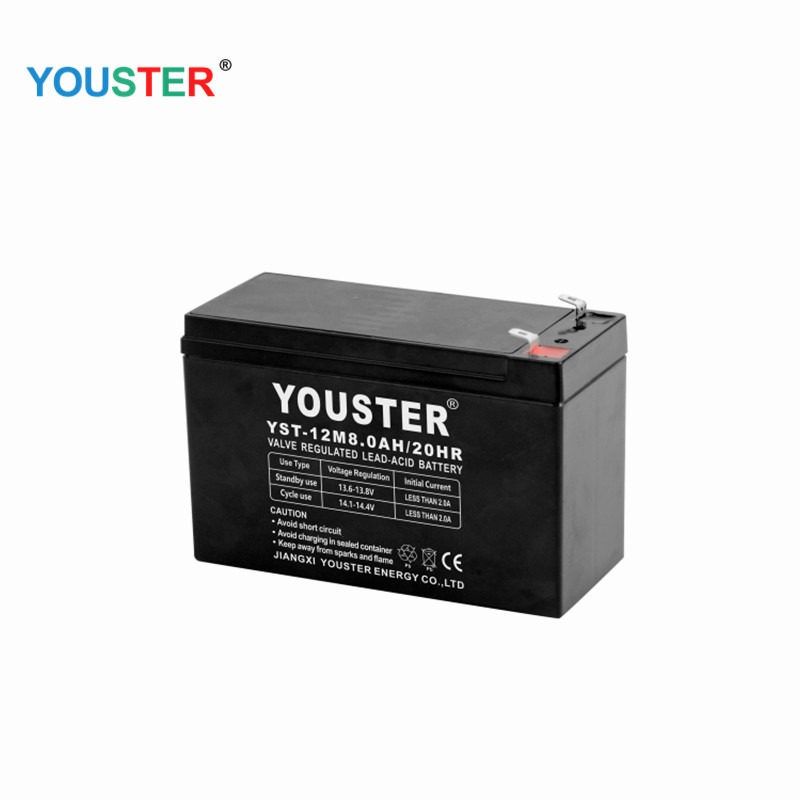 Youster การบำรุงรักษาความจุสูงฟรี 12v8.0ah แบตเตอรี่พลังงานแสงอาทิตย์ที่ปิดผนึก USP ตะกั่วกรดแบตเตอรี่