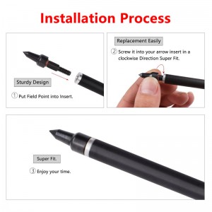 ลูกศรยืด 7.62mm คาร์บอนลูกศรฟิลด์สกรูลูกศรจุด