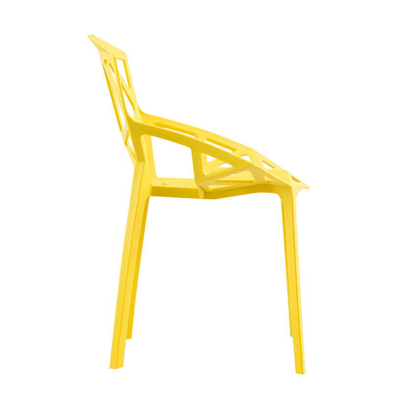 เหมาะสำหรับใช้ในร่มกลางแจ้งออกแบบง่ายทันสมัยดูโค้งพนักพิงเก้าอี้พลาสติก