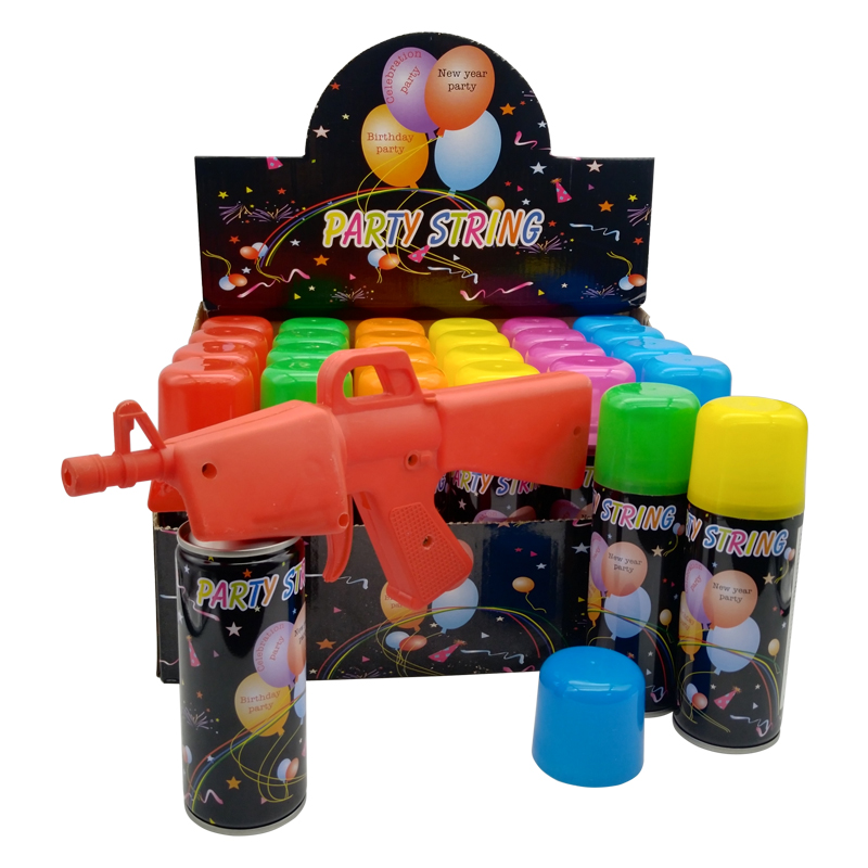 Silly String กับ Gun Crazy String กับ Gun Party String Confetti Shooter