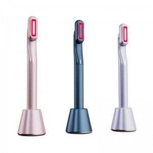 EMS Red Light Eye Wand 360 Deree Rotation, Beauty Eye Massager Wand กับ 38 ℃ ~ 40 ℃, บูสเตอร์ครีมบำรุงรอบดวงตาที่มีความร้อน/vibrαtion/โหมดสีแดง