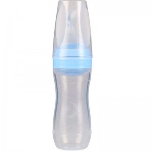 100% อาหารเกรดซิลิโคนช้อนบีบข้าววางลูกขวดนมซิลิโคนเด็กเด็กให้อาหารขวดจุกนมช้อนผลไม้