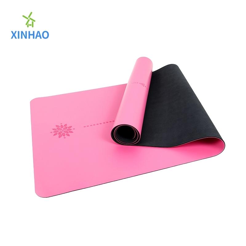 พิมพ์หรือ Asana Line PU Rubber Yoga Mat Wholesale รองรับโลโก้และลวดลายที่กำหนดเองเป็นมิตรกับสิ่งแวดล้อมที่ไม่เป็นพิษกีฬากีฬาไม่ใช่ลื่นปูยาง PU Natural