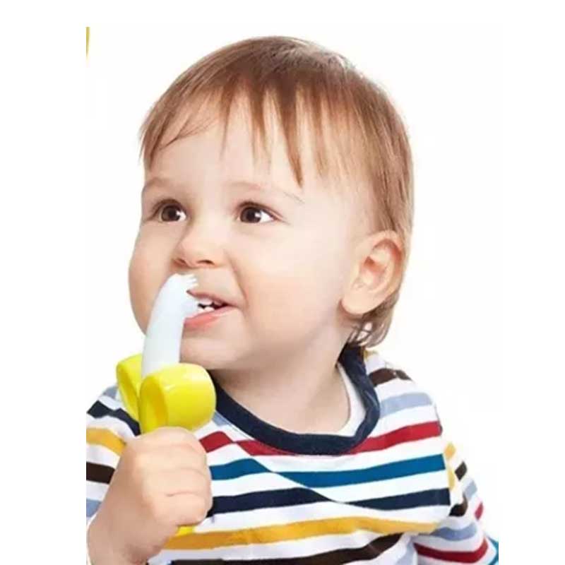 กล้วยเด็กทารก Silicone Teetic Teether Baby Baby Mini แปรงสีฟันฝึกแปรงสีฟันและของเล่น Teether Toy