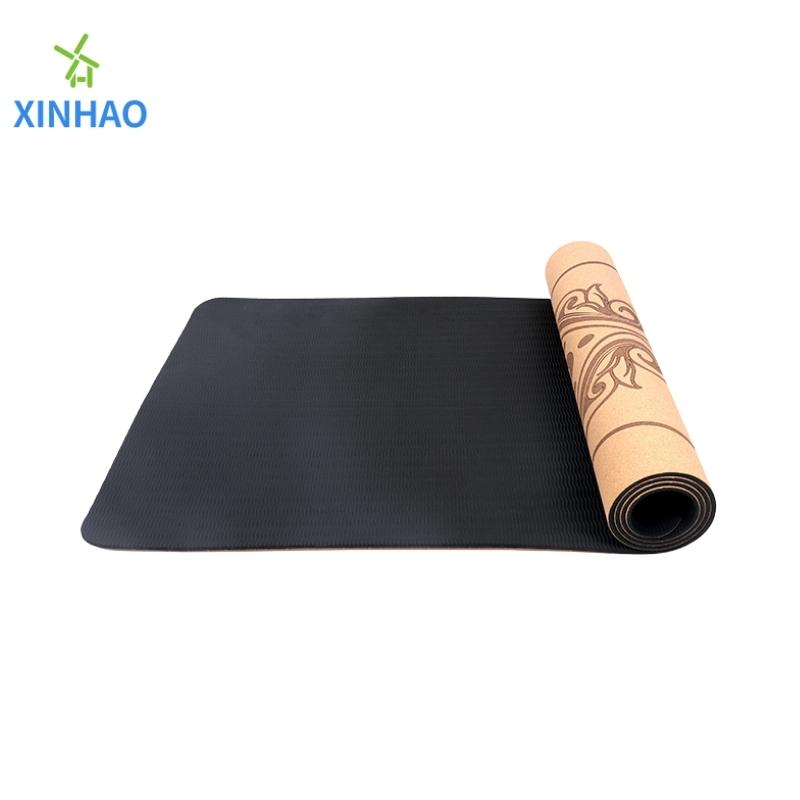 Amazon ขายดีที่สุดสำหรับ Cork TPE Yoga Mat Wholesale, 4mm/5mm/6mm/8mm TPE Cork Mat โยคะที่ไม่ใช่ลื่น, รองรับโลโก้หรือพิมพ์ที่กำหนดเอง