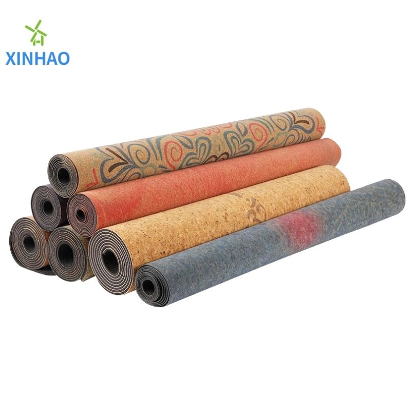 Amazon ขายดีที่สุดสำหรับ Cork PU Rubber Yoga Mat Wholesale, 4mm/5mm PU RUBBER CORK CORK MAT โยคะที่ไม่ใช่ลื่นรองรับโลโก้หรือการพิมพ์ที่กำหนดเอง