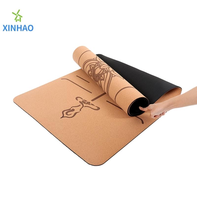 Amazon ขายดีที่สุดสำหรับ Cork PU Rubber Yoga Mat Wholesale, 4mm/5mm PU RUBBER CORK CORK MAT โยคะที่ไม่ใช่ลื่นรองรับโลโก้หรือการพิมพ์ที่กำหนดเอง