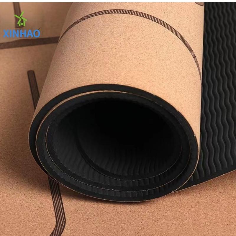 Amazon ขายดีที่สุดสำหรับ Cork PU Rubber Yoga Mat Wholesale, 4mm/5mm PU RUBBER CORK CORK MAT โยคะที่ไม่ใช่ลื่นรองรับโลโก้หรือการพิมพ์ที่กำหนดเอง