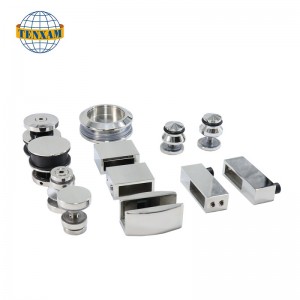 สแตนเลสสตีลสตีลฝักบัวอาบน้ำประตูบานเลื่อนฮาร์ดแวร์พร้อมลูกกลิ้งสไลด์ประตูบานเลื่อนห้องน้ำ