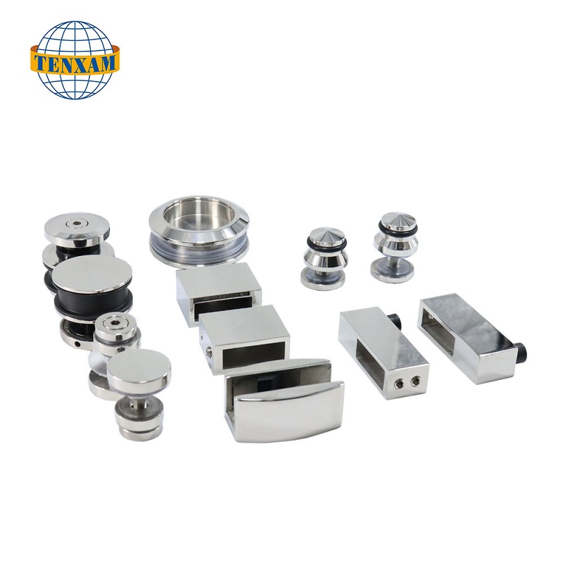 สแตนเลสสตีลสตีลฝักบัวอาบน้ำประตูบานเลื่อนฮาร์ดแวร์พร้อมลูกกลิ้งสไลด์ประตูบานเลื่อนห้องน้ำ