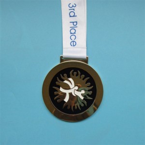 เหรียญโลหะโลหะผสมสังกะสีและถ้วยรางวัลของขวัญทองคำเหรียญทองกีฬาด้วยริบบิ้น