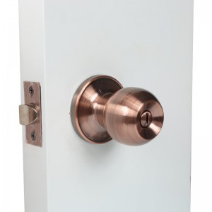 2501 ลูกบิดประตูความเป็นส่วนตัวสำหรับห้องนอนและห้องน้ำ, การตกแต่งภายในประตูลูกบอลล็อค- ทองแดงโบราณ