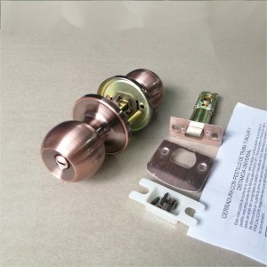 2501 ลูกบิดประตูความเป็นส่วนตัวสำหรับห้องนอนและห้องน้ำ, การตกแต่งภายในประตูลูกบอลล็อค- ทองแดงโบราณ