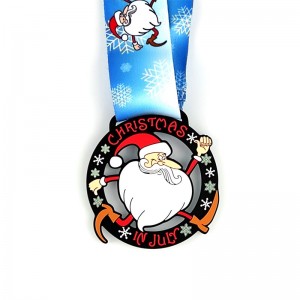 เหรียญ Bespoke Santa Running Medals Medals ของขวัญสำหรับเหรียญโลหะคริสต์มาส