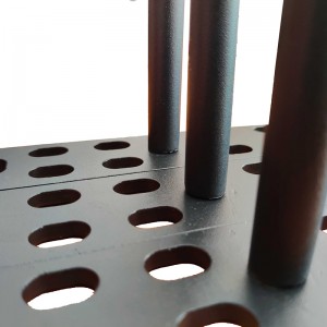 ตัวยึดเหล็กพ่นผงสีดำคุณภาพสูงพร้อมก้านรองรับแบบถอดได้