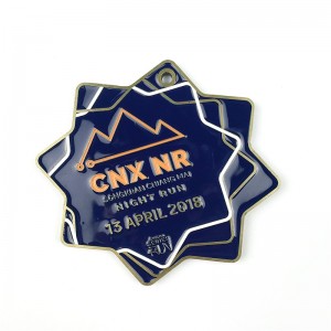 รางวัลเหรียญรางวัล Metal Trophy Metal Metal Blue Enamel Medal