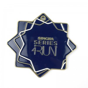 รางวัลเหรียญรางวัล Metal Trophy Metal Metal Blue Enamel Medal