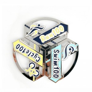 รางวัลเหรียญรางวัลเหรียญโบราณที่กำหนดเอง Design Design 3d Triathlon Medal
