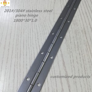 บานพับยาวที่กำหนดเอง 201#304#ความหนา 1.0 มม. สแตนเลสหนาเปียโนบานพับบานพับแถวต่อเนื่องเปียโนเปียโนบานพับ