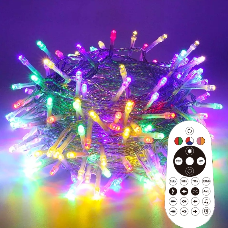 Holiday Outdoor Garland Lighting งานแต่งงาน LED Magic Color Fairy String Christmas Decoration Lights