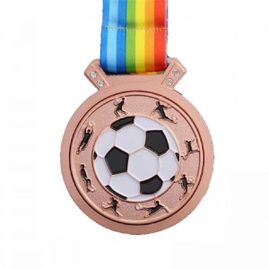 Custom Football Gold Medals Medals Soccer Race Running Metal Marathon Sports Medal กับ Ribbon