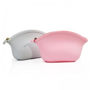 ช้อปปิ้งปาร์ตี้ปาร์ตี้ซิปซิปสีขนมพกพาผู้หญิงซิลิโคนถุงเครื่องสำอางกระเป๋าถือ