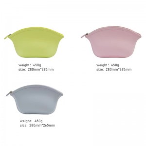 ช้อปปิ้งปาร์ตี้ปาร์ตี้ซิปซิปสีขนมพกพาผู้หญิงซิลิโคนถุงเครื่องสำอางกระเป๋าถือ