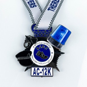 เหรียญกีฬาที่กำหนดเองเหรียญเหรียญ Acrylic Medal Medals Medals Pumpkin Run Medals ด้วยริบบิ้นอ่อน