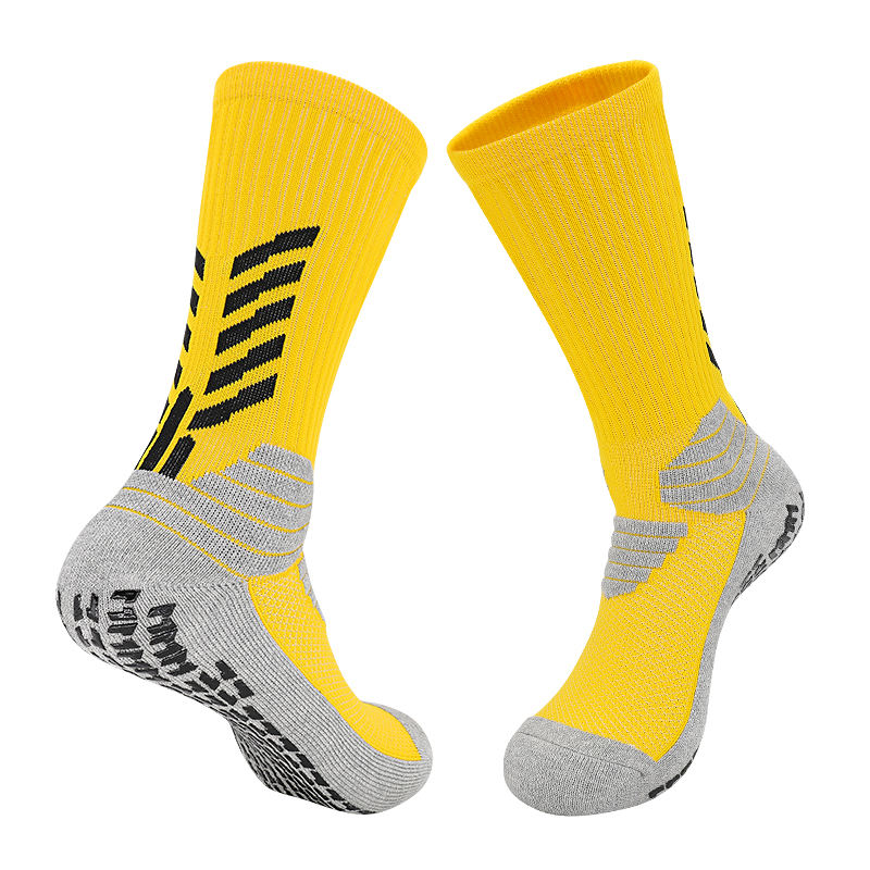 ถุงเท้าการจับถุงเท้าป้องกันการเล่นกีฬาที่กำหนดเองจากโรงงานพร้อมโลโก้ Soccer Athletic Socks