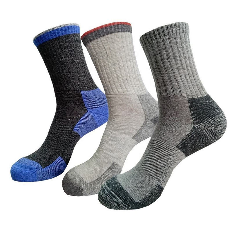 Winter Premium Marino Wool ลูกเรือไมโครถุงเท้าความร้อนเดินความร้อน Merino Wool Socks วิ่ง