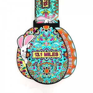 เหรียญที่กำหนดเองสำหรับการแข่งขัน Metal Medallion Custom Santa Running Medals