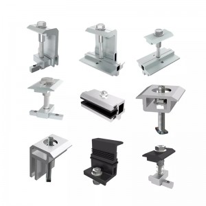 แผงโซลาร์เซลล์แผงโซลาร์เซลล์ยึดอุปกรณ์เสริมด้านข้างบล็อกแรงดันด้านข้างบล็อกแรงดันปานกลางชุบสังกะสี