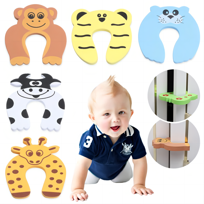 Eva Foam Child Custom Animal Security Manufacturing น่ารัก Slam Cartoon Safety Baby Finger Finger Guard ประตูยางหยุด