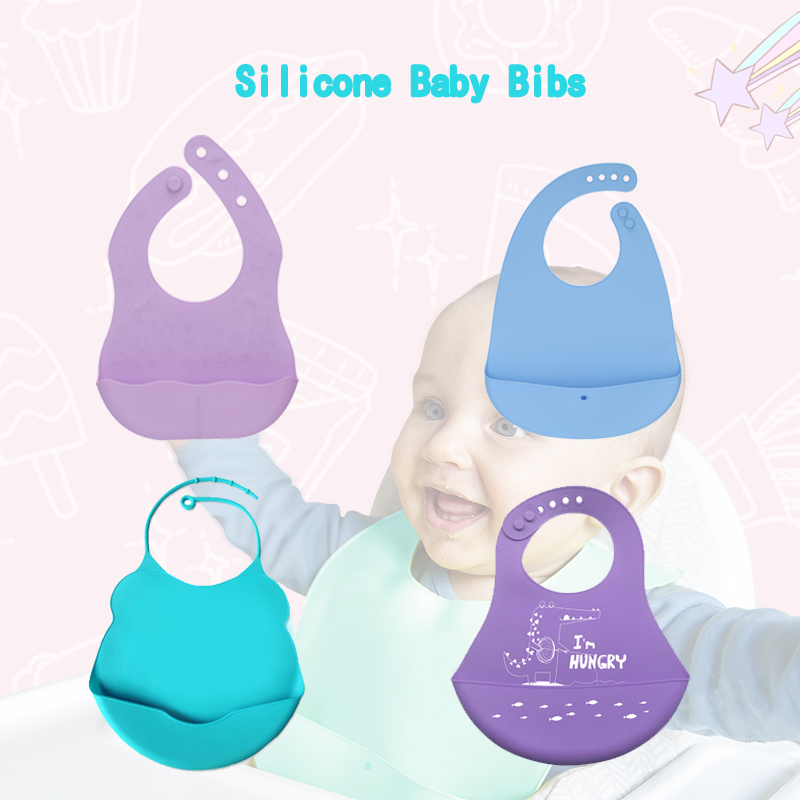 ผ้ากันเปื้อนซิลิโคนทารก, silicone baby bibs สำหรับเด็กชายและเด็กหญิง, bibs กันน้ำที่ปรับได้ง่าย, silicone feeding bibs