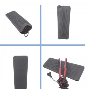 กระเป๋าสะพายซิลิโคนทนความทนทานต่อความร้อนแบบพกพาฝาครอบช่วยให้ผมม้วนผมไม่ลื่นสำหรับเหล็กดัดผม, เส้นตรงผม, ที่เก็บไม้กายสิ...