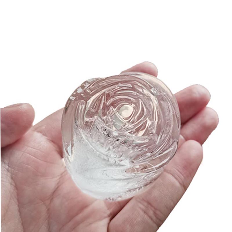 ซิลิโคน 3D กุหลาบน้ำแข็งน้ำแข็งถาดลูกบาศก์น้ำแข็งขนาดใหญ่ทำน้ำแข็งรูปดอกไม้น่ารัก 4 ใบ, ยางซิลิโคนสนุก