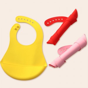 bibs baby silicone baby slim และ lightweight สำหรับทารกและเด็กวัยหัดเดินที่ปรับซิลิโคนให้อาหาร bibs พร้อมกระเป๋าเก็บอาหาร, unisex, ไม่มีความยุ่งเหย...