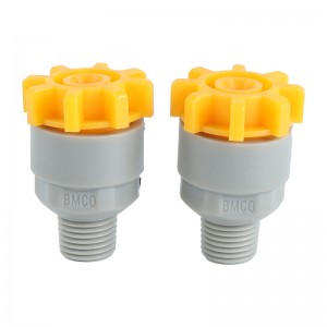 PP Plastic Quick release และ Dismantle Spray Nozzle Industrial Vee Jet Jet Jet พร้อมกรวยแบบเต็มรูปแบบพัดลมแบบสเปรย์