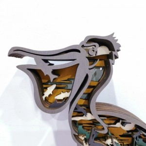 เครื่องประดับงานฝีมือไม้ 3 มิติสำหรับนก