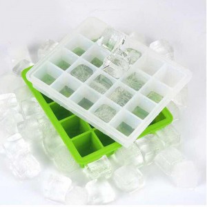 20 ลูกบาศก์น้ำแข็งน้ำแข็งถาดน้ำแข็งทำจากซิลิโคนเกรดอาหารเครื่องดื่มค็อกเทลแม่พิมพ์น้ำแข็งก้อนน้ำแข็งทำความสะอาด BPA ฟรี