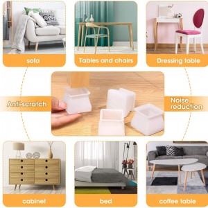 เก้าอี้ซิลิโคนขาป้องกันชั้นขาเก้าอี้ครอบคลุมไม้เนื้อแข็งชั้นรับประทานอาหารเก้าอี้ขาป้องกันขาเฟอร์นิเจอร์ยืดหยุ่นเก้าอี...