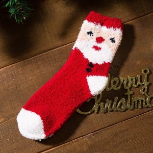นิวแอนตี้ลื่นในร่ม Cozy Soft Custom Warm Fluffy Fuzzy Christmas Socks