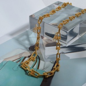 สร้อยคอโซ่หนาหญิงยุโรปและสหรัฐอเมริกา Ins Light ซอกฮอร์สชูเบลโซ่คอโซ่