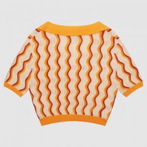 2023 การออกแบบใหม่ผู้หญิงที่กำหนดเอง \\\\ s knitwear v คอหลวมสีทึบฤดูใบไม้ผลิเสื้อยืดฤดูร้อนเสื้อยืดเสื้อโค้ทถักนิตติ้งเสื้อสเวตเต...