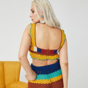 ถักน็อตคอโวลท์ผ้าคลุมมือเซ็กซี่เสื้อสเวตเตอร์เสื้อเชี่ยว